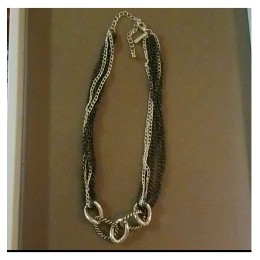 DAISY FUENTES SILVER LINK WITH SIX CHAINS NECKLACE